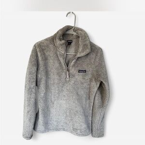 Patagonia Gray Teddy Jacket Soft Fleece Quarter-Zip